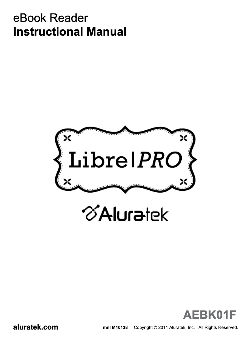 Page 1 de la notice Manuel utilisateur Aluratek Lible-Pro AEBK01WF