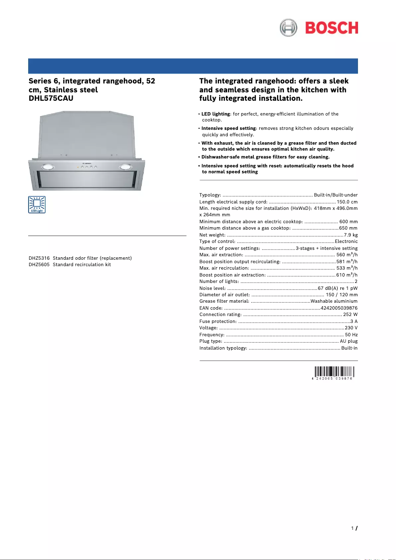 Image de la première page du manuel de l'appareil DHL575CAU