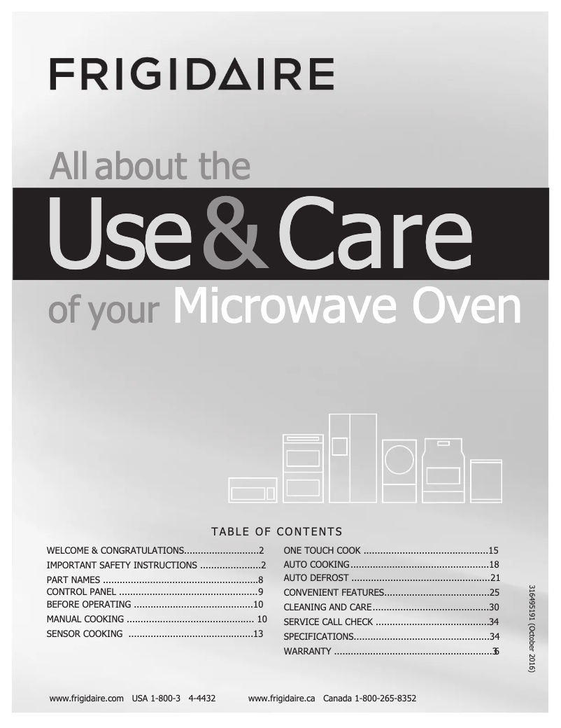 Image de la première page du manuel de l'appareil FGMV17WNVF