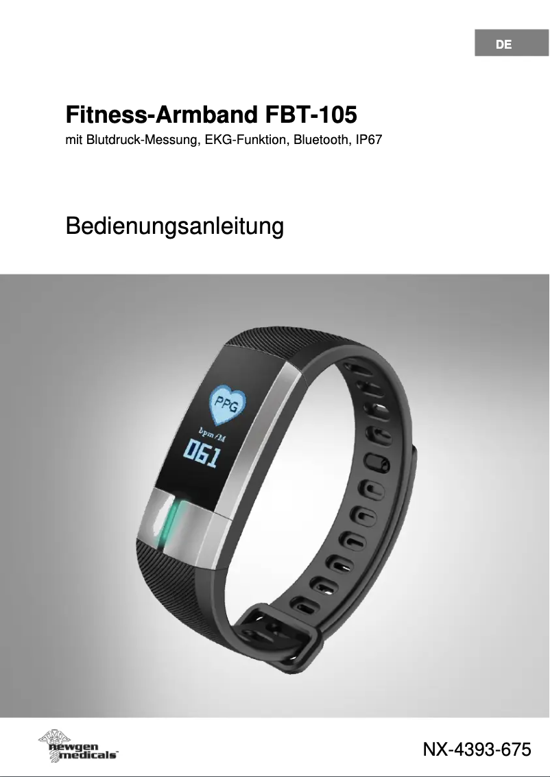 Page 1 de la notice Manuel utilisateur Newgen Medicals FBT-105