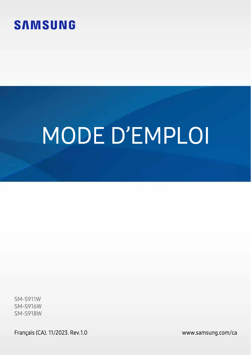 Page n°1 - Manuel utilisateur Samsung Galaxy S23