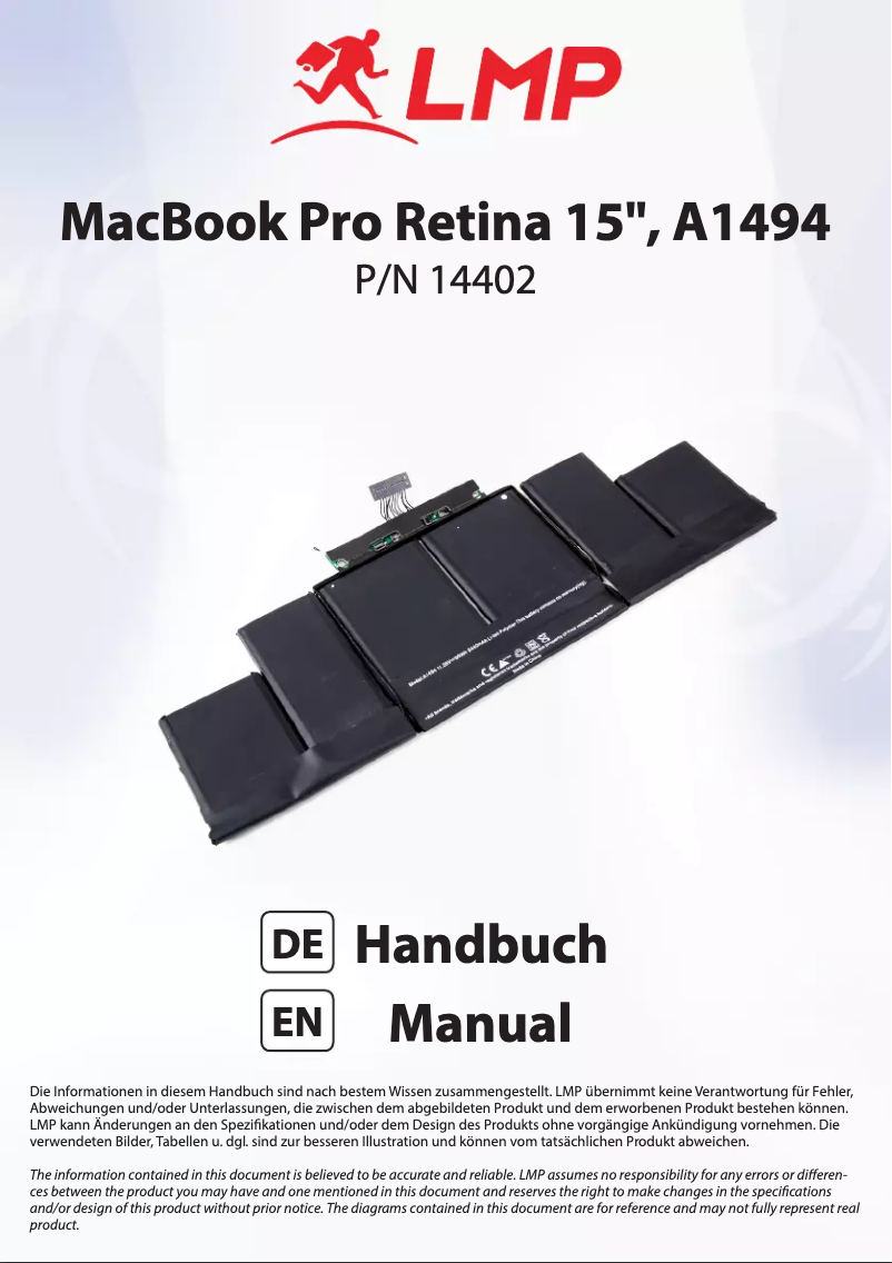 Página 1 del manual Manual de usuario LMP 17032