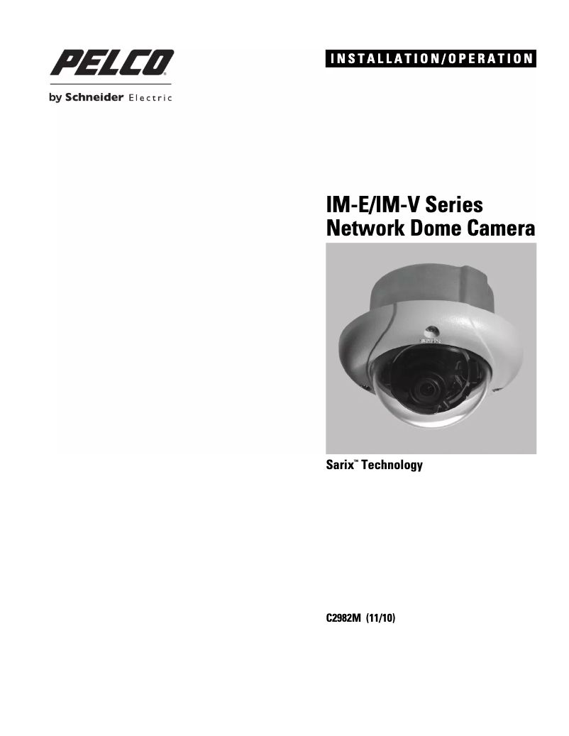 Page 1 de la notice Manuel utilisateur Pelco Sarix IM10DN10