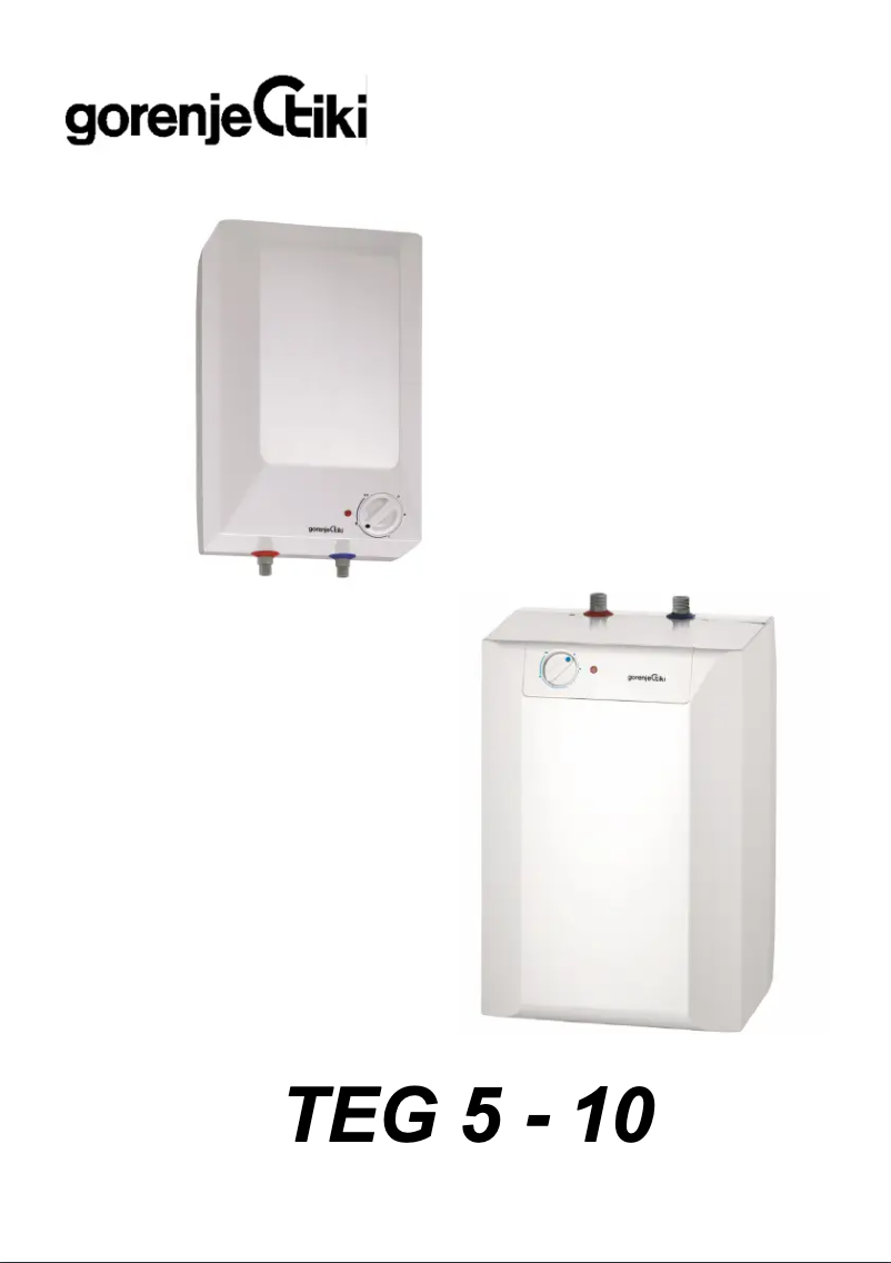 Page 1 de la notice Manuel utilisateur Gorenje TEG5U