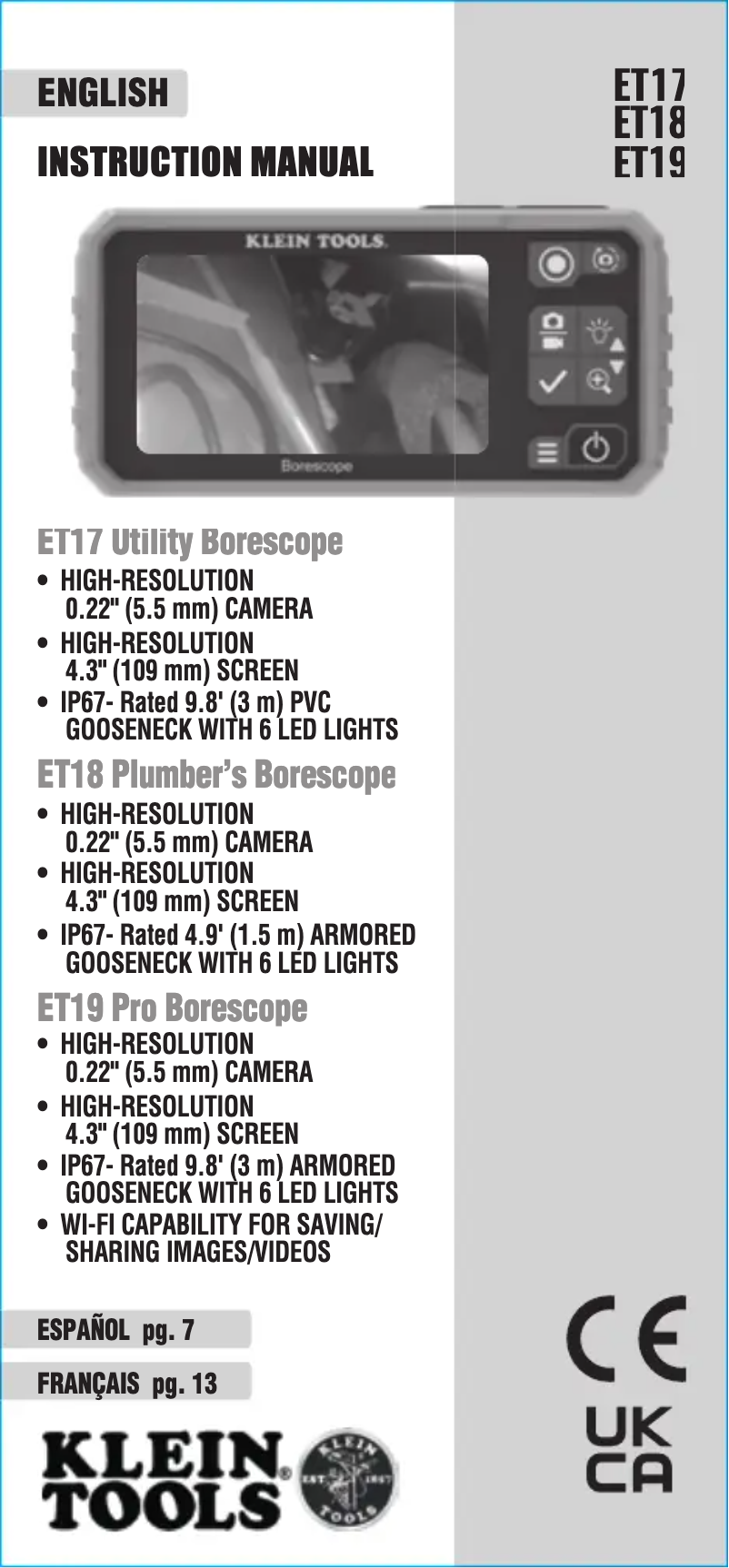 Page n°1 - Manuel utilisateur Klein Tools ET18