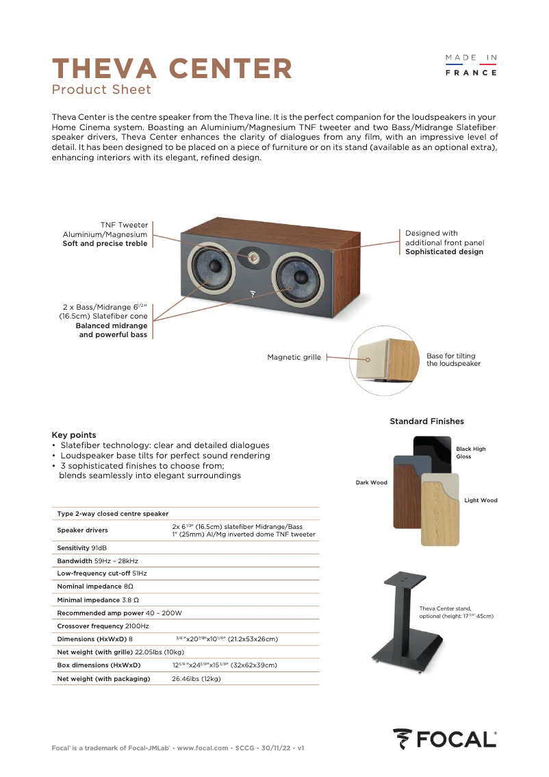 Imagen de la primera página del manual del dispositivo Theva Center