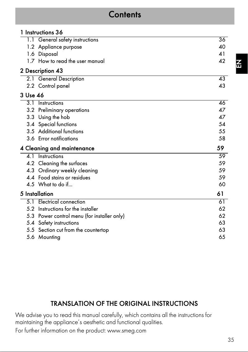Page 1 de la notice Mode d'emploi Smeg SIM1643D