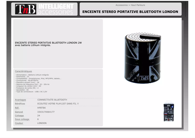 Page n°1 - Manuel utilisateur T'nB HPBTBK