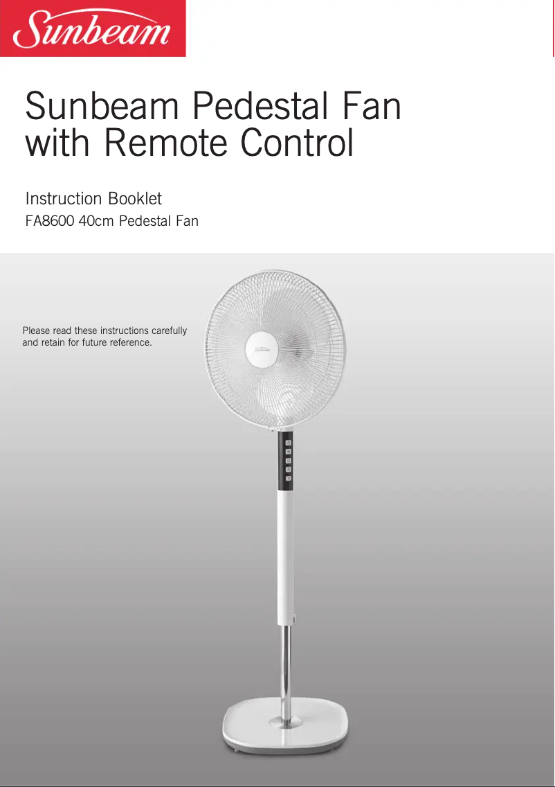 Imagen de la primera página del manual del dispositivo FA8600