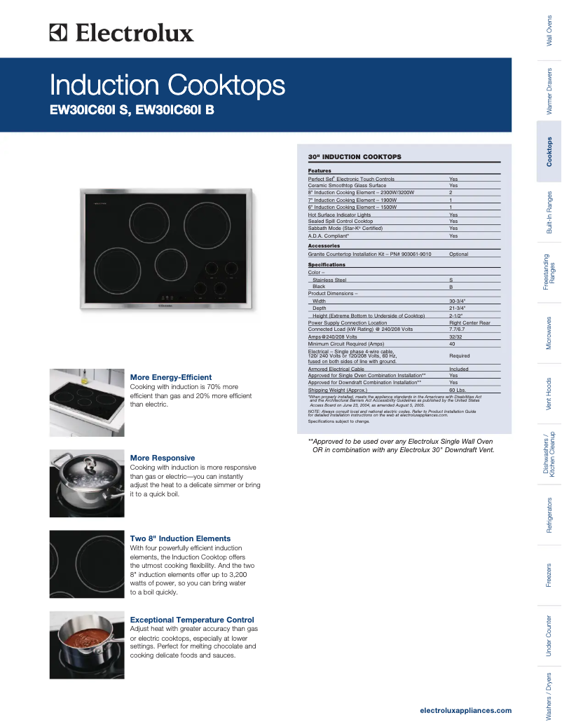 Page n°1 - Fiche technique Electrolux EW30IC60IS