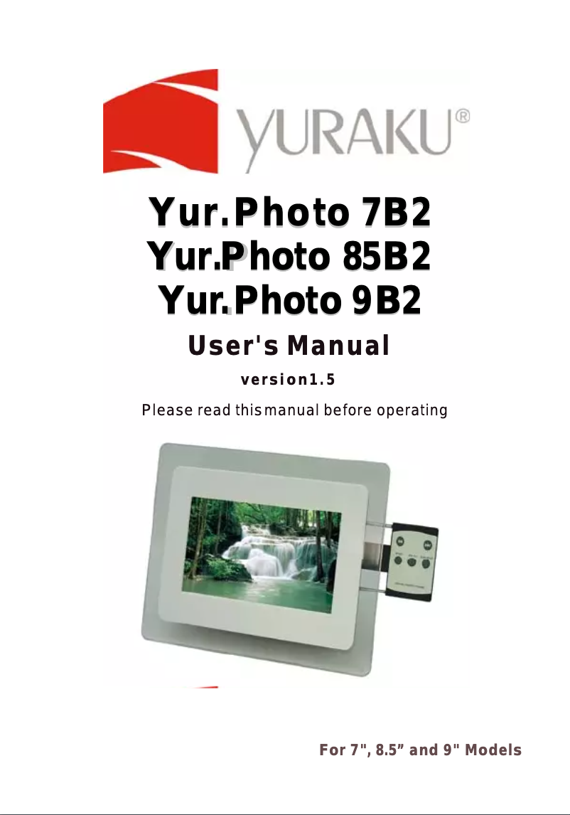 Page 1 de la notice Manuel utilisateur Yuraku Yur.Photo 7B2