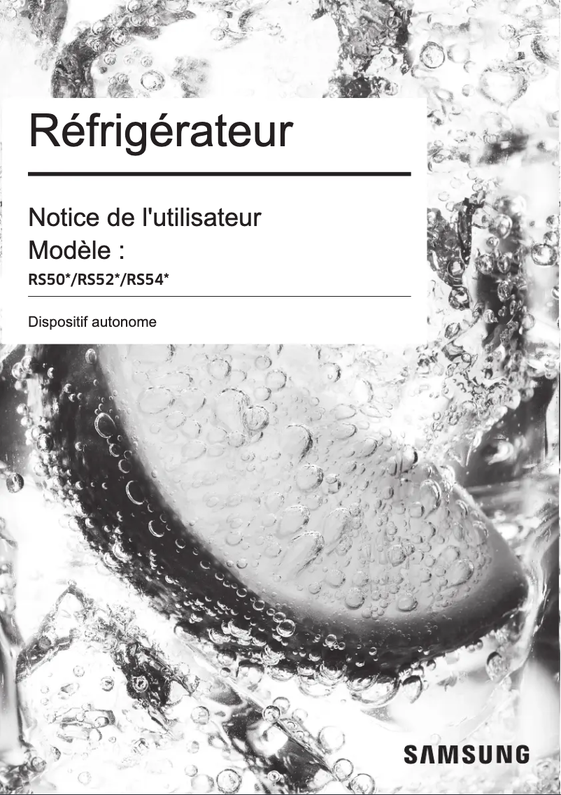 Page 1 de la notice Manuel utilisateur Samsung RS50N3503BC