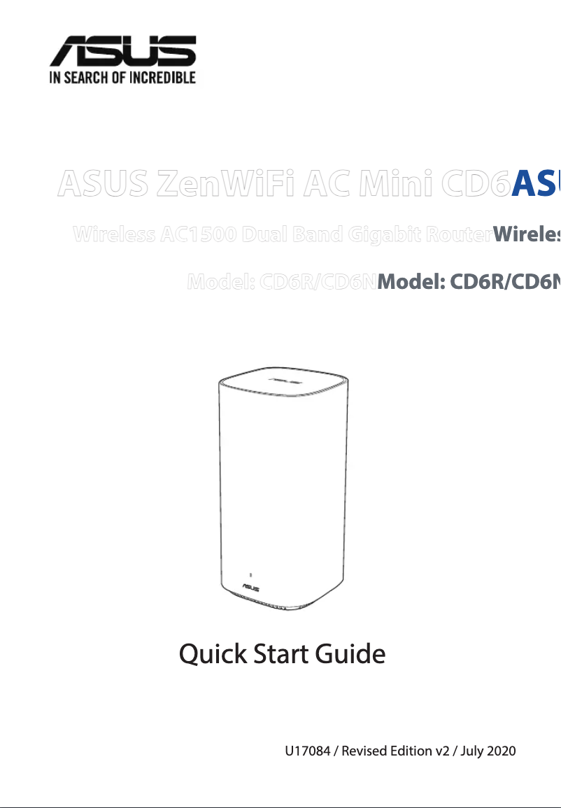 Image de la première page du manuel de l'appareil ZenWifi AC Mini CD6