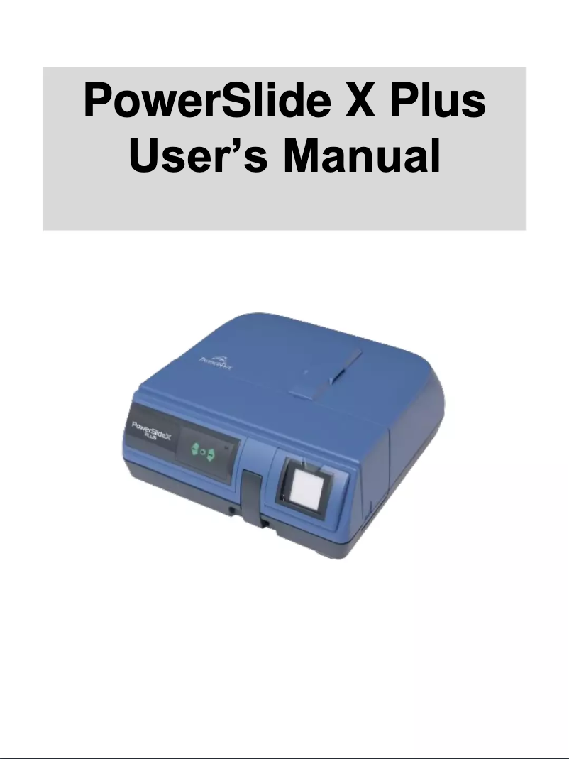 Page n°1 - Manuel utilisateur Pacific Image PowerSlide X Plus