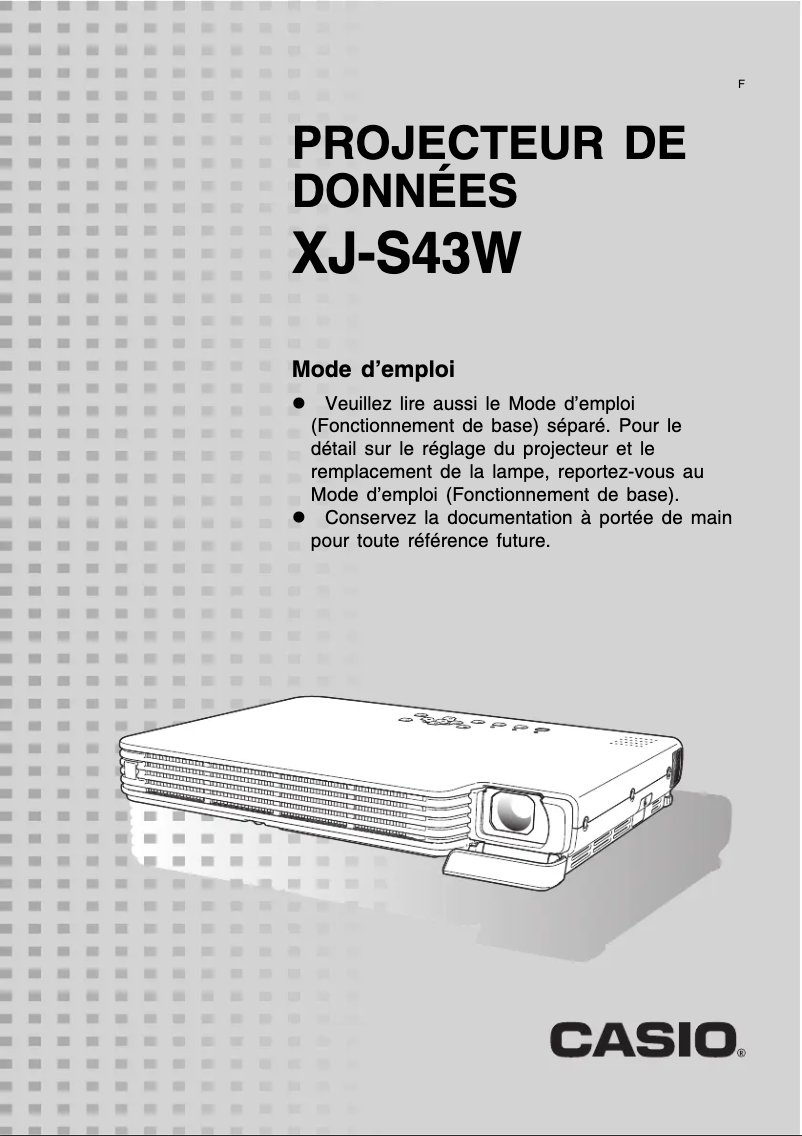 Image de la première page du manuel de l'appareil XJ-S43W