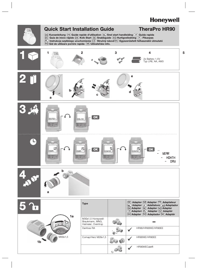 Page 1 de la notice Manuel utilisateur Honeywell HR90