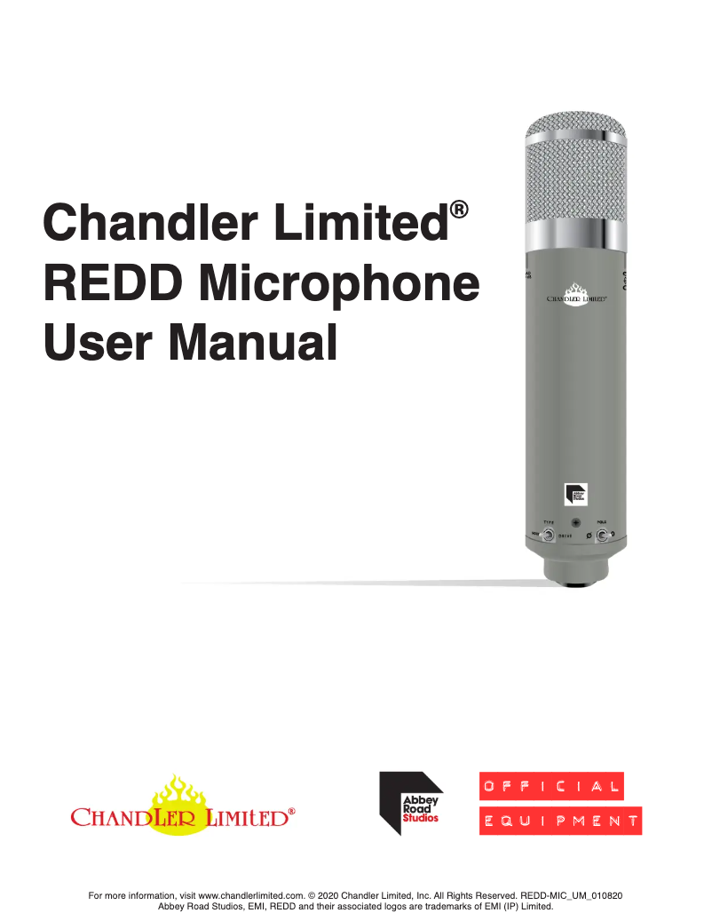 Page 1 de la notice Manuel utilisateur Chandler REDD Microphone