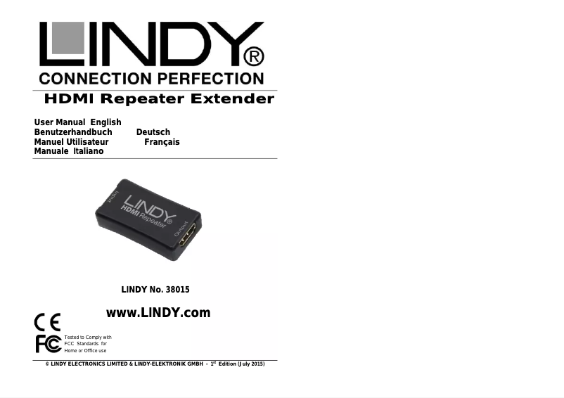 Página 1 del manual Manual de usuario Lindy 38015