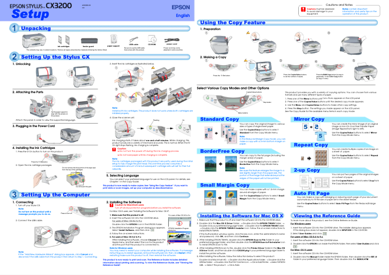 Page n°1 - Manuel utilisateur Epson Stylus CX3200