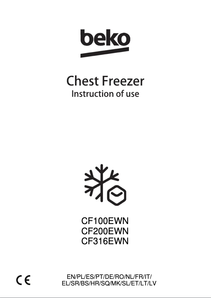 Page 1 de la notice Manuel utilisateur Beko CF200EWN