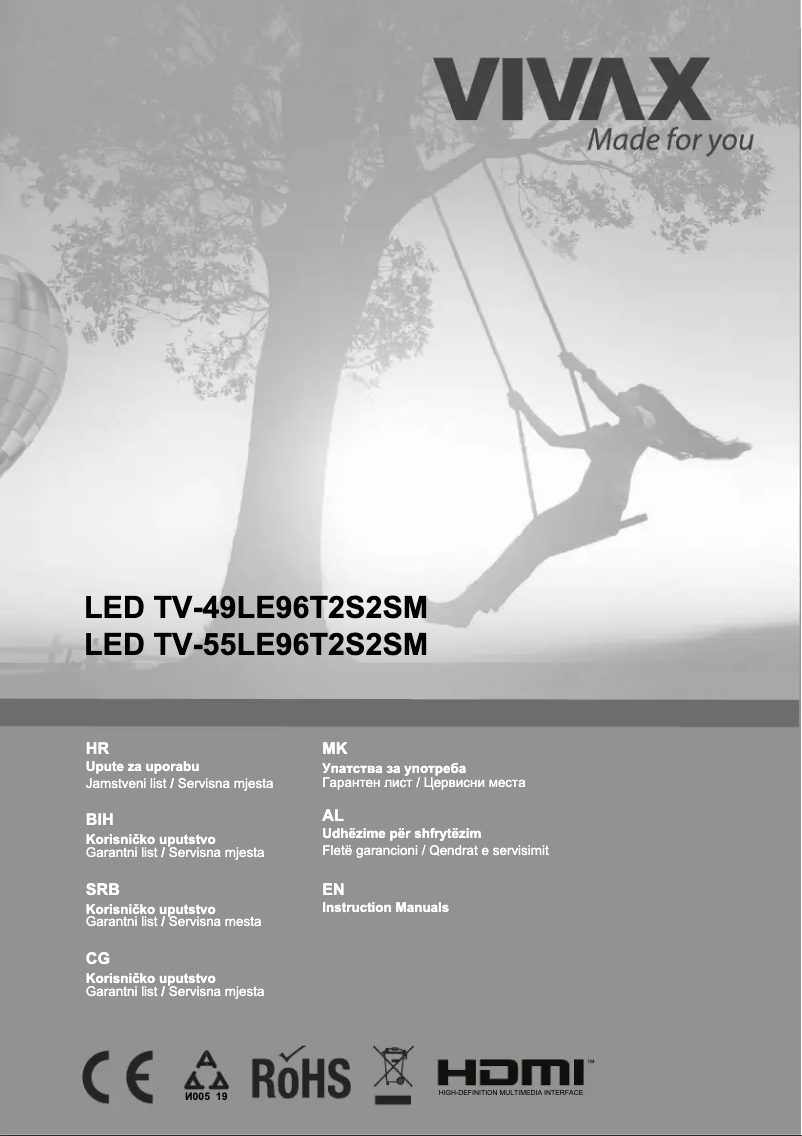 Image de la première page du manuel de l'appareil TV-55UHD96T2S2SM