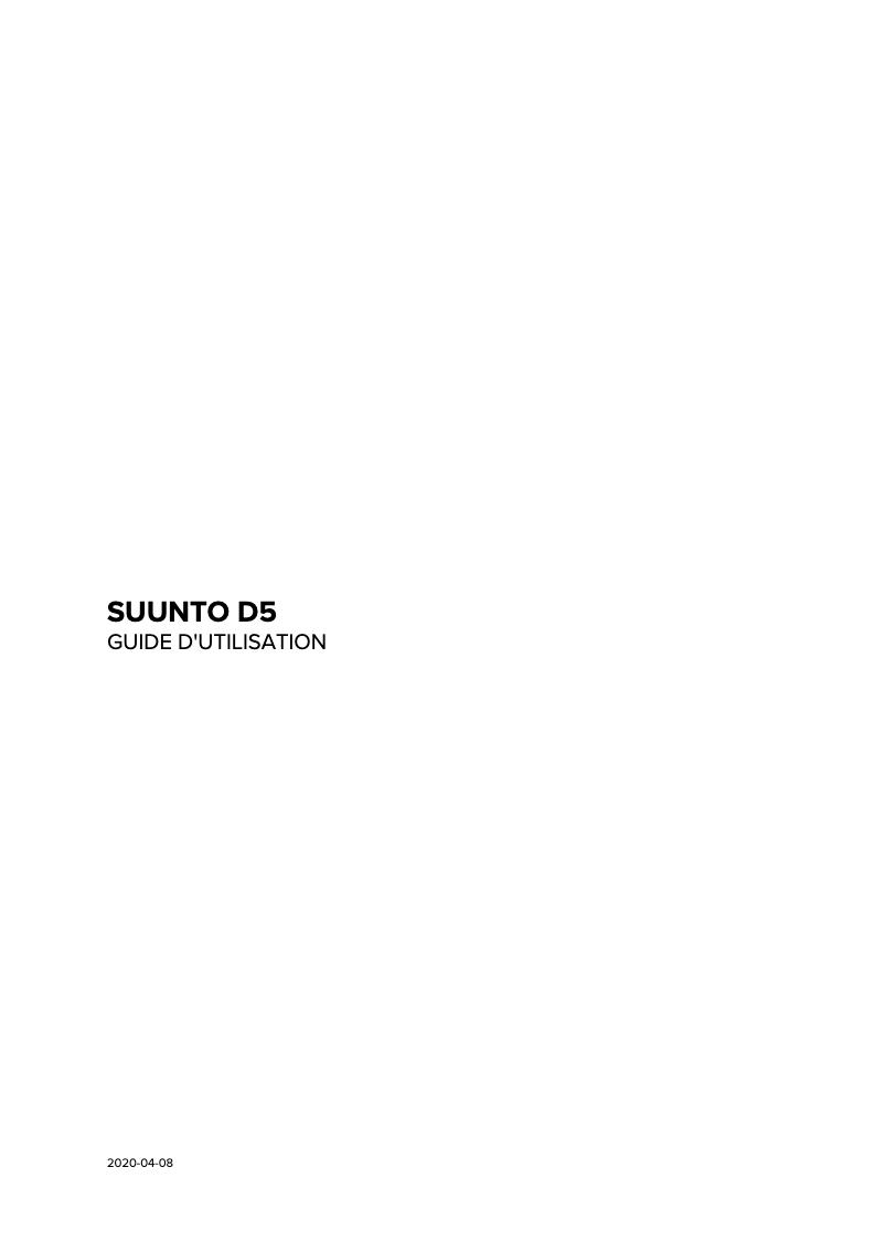 Page 1 de la notice Manuel utilisateur Suunto D5