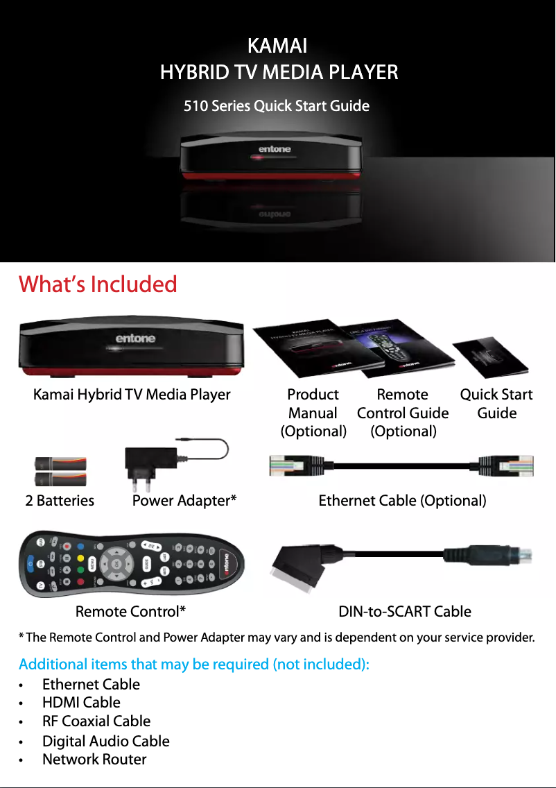 Page 1 de la notice Manuel utilisateur Entone Kamai Hybrid 510