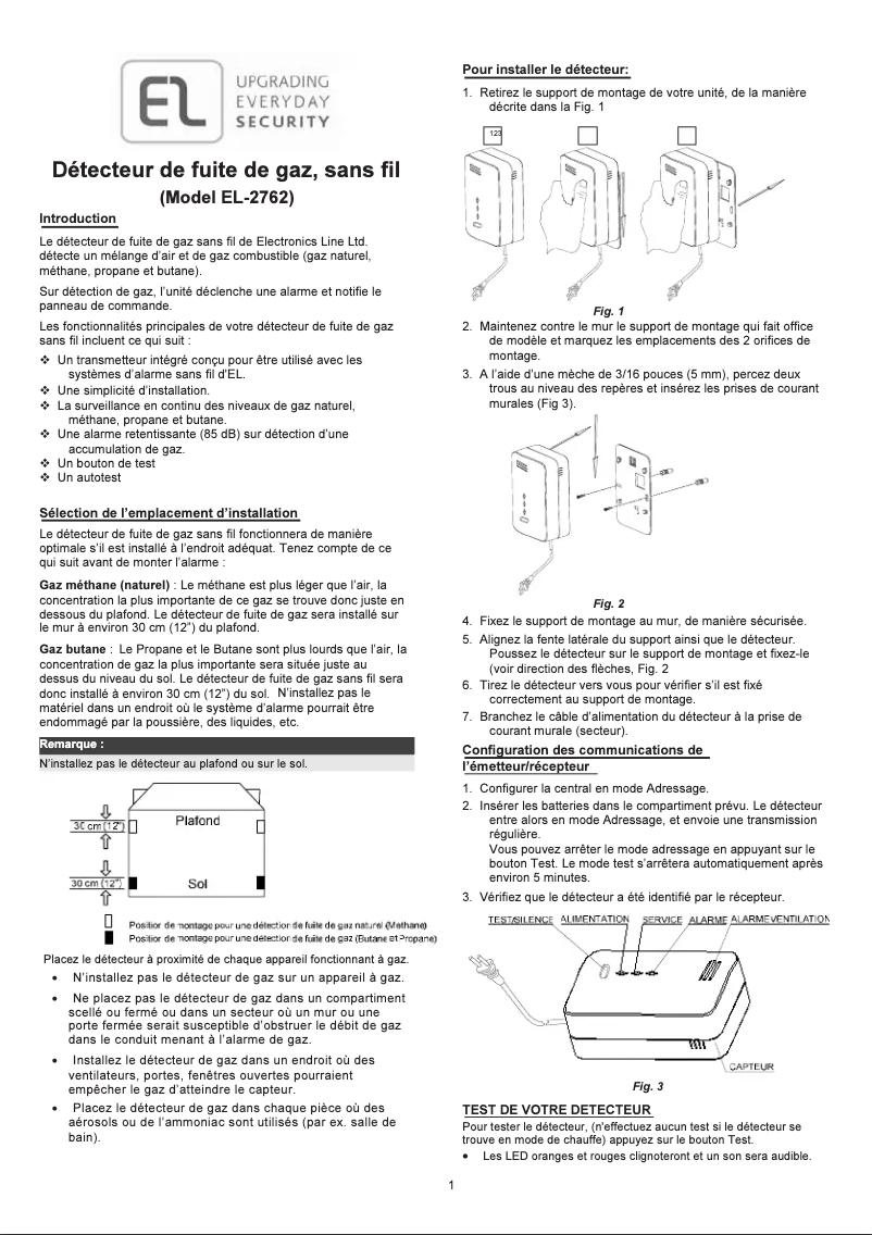 Page n°1 - Manuel utilisateur Electronics Line EL-2762