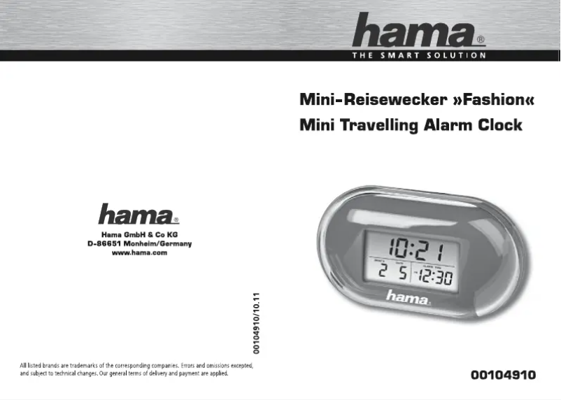 Page 1 de la notice Manuel utilisateur Hama 104910 Fashion