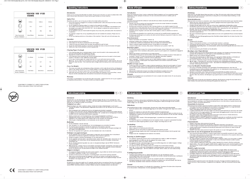 Página 1 del manual Manual de usuario Rexel V125