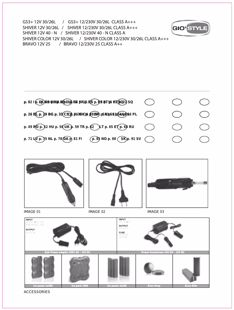 Página 1 del manual Manual de usuario Gio’Style Shiver 26
