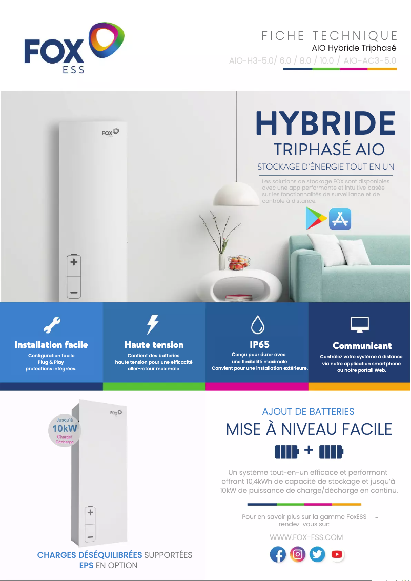 Page 1 de la notice Guide d'installation FOX ESS AIO-H3-8.0