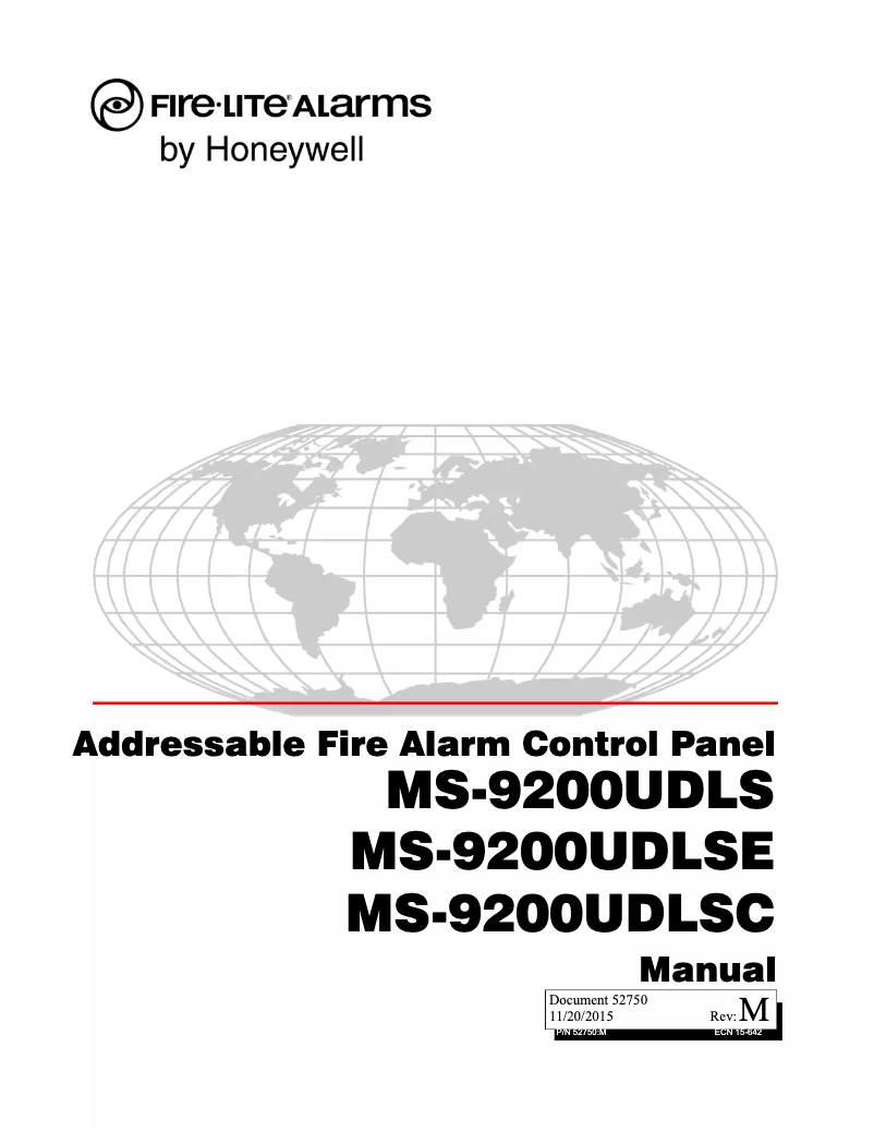 Page n°1 - Manuel utilisateur Fire-Lite Alarms MS-9200UDLS