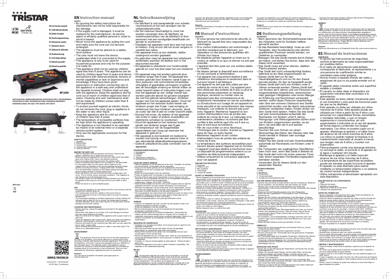 Page n°1 - Manuel utilisateur TriStar BP-2630