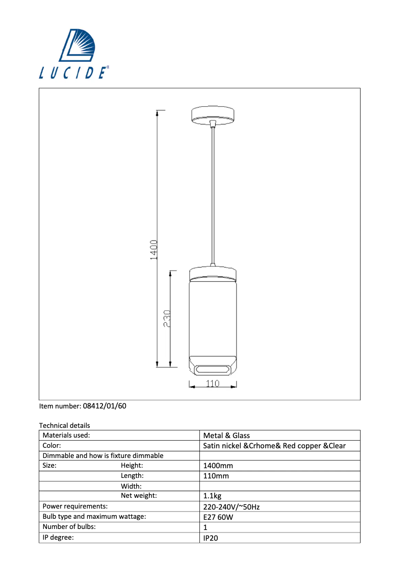 Imagen de la primera página del manual del dispositivo Epice 08412/01/60