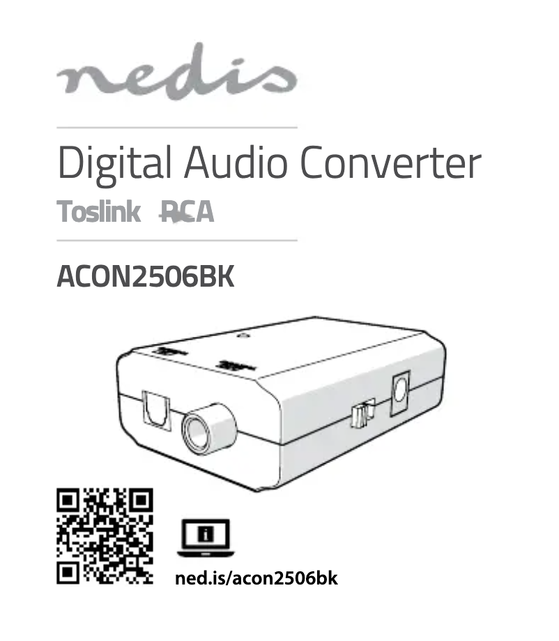 Page 1 de la notice Manuel utilisateur Nedis ACON2506BK