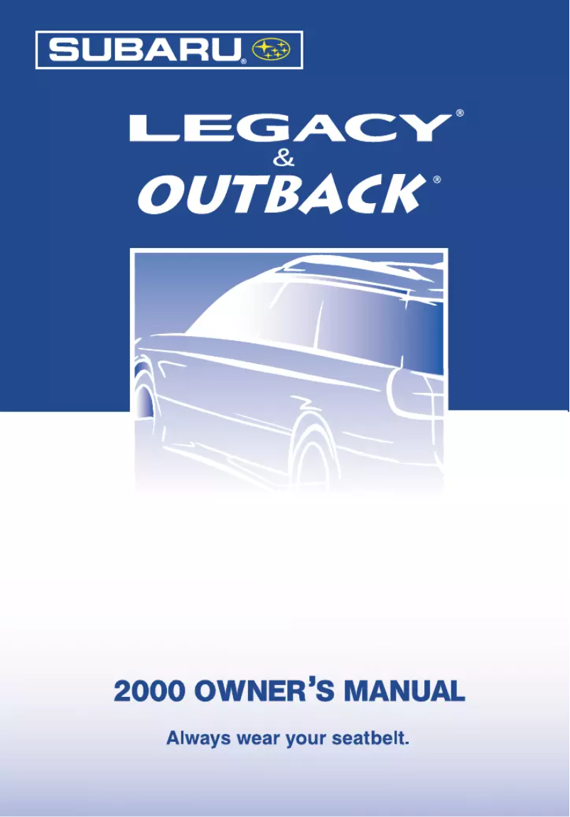 Image de la première page du manuel de l'appareil Outback (2000)