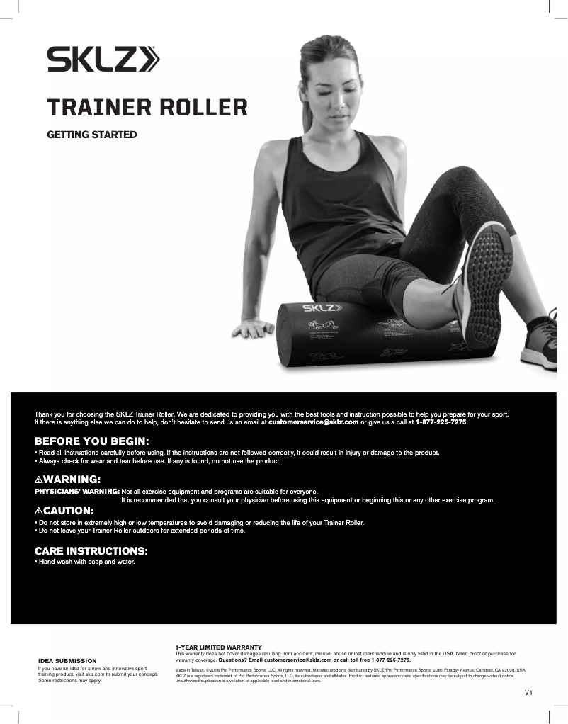 Page 1 de la notice Manuel utilisateur SKLZ PERF-20ROLL-002