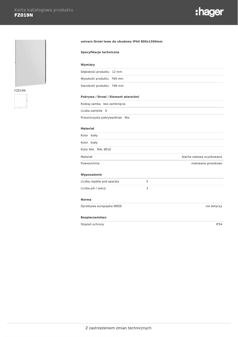 Page n°1 - Manuel utilisateur Hager FZ019N