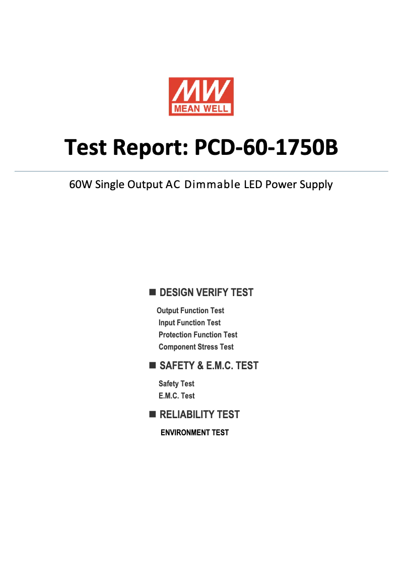 Page n°1 - Fiche technique Mean Well PCD-60-1750B