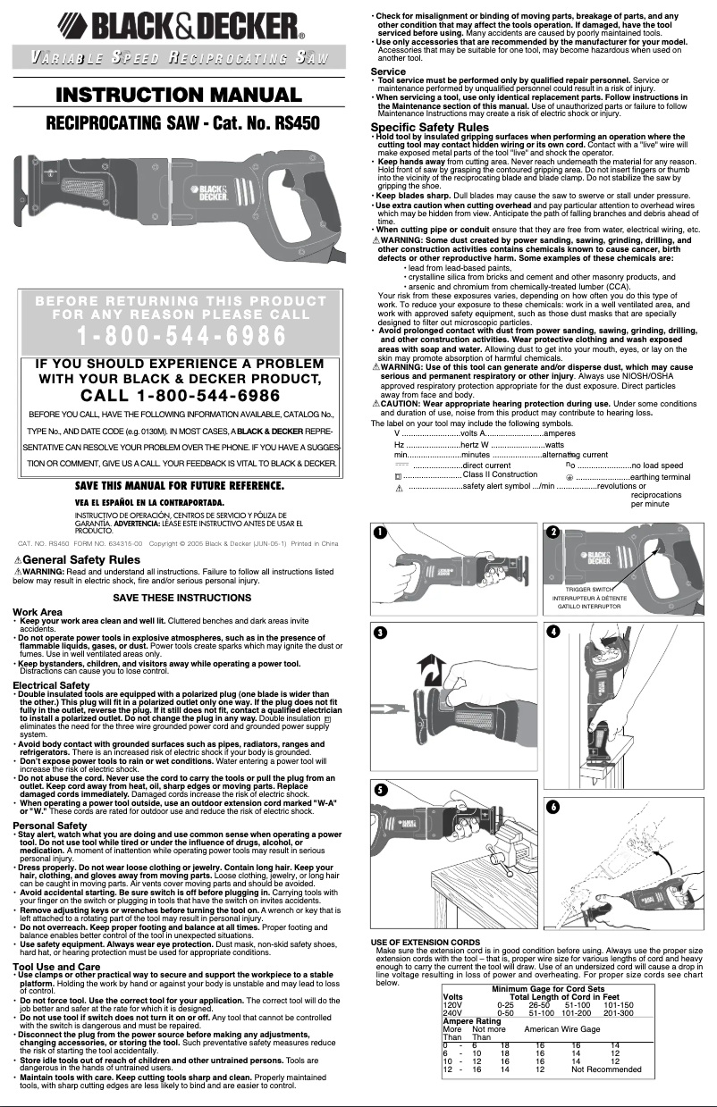 Page n°1 - Manuel utilisateur Black & Decker RS450