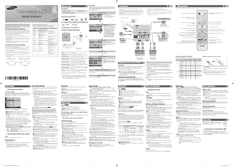 Image de la première page du manuel de l'appareil UA60H6003AR
