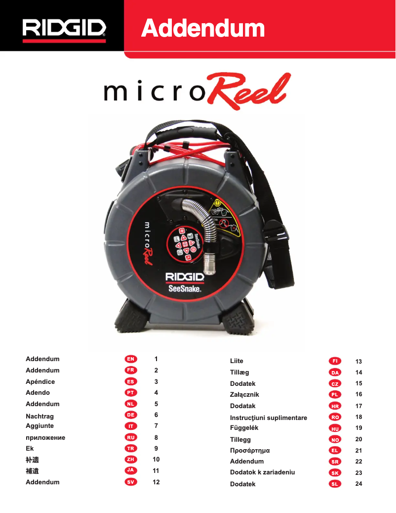Page 1 de la notice Manuel utilisateur Ridgid SeeSnake MicroReel