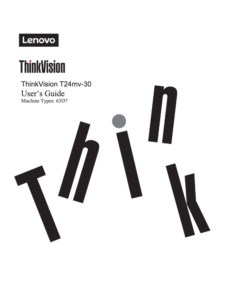Página 1 del manual Manual de usuario Lenovo ThinkVision T24mv-30