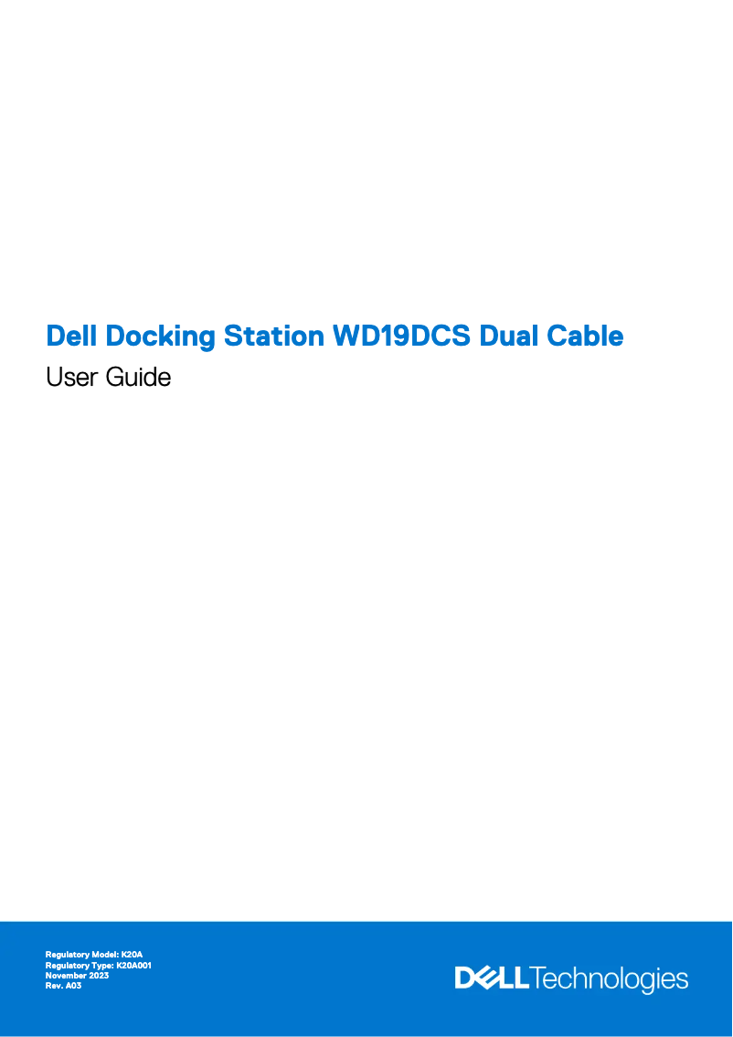 Page n°1 - Manuel utilisateur Dell WD19DCS