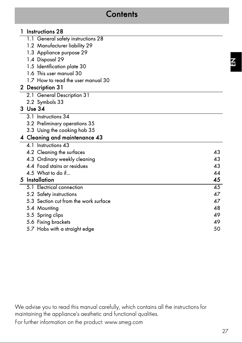 Page 1 de la notice Mode d'emploi Smeg SE2321TE2