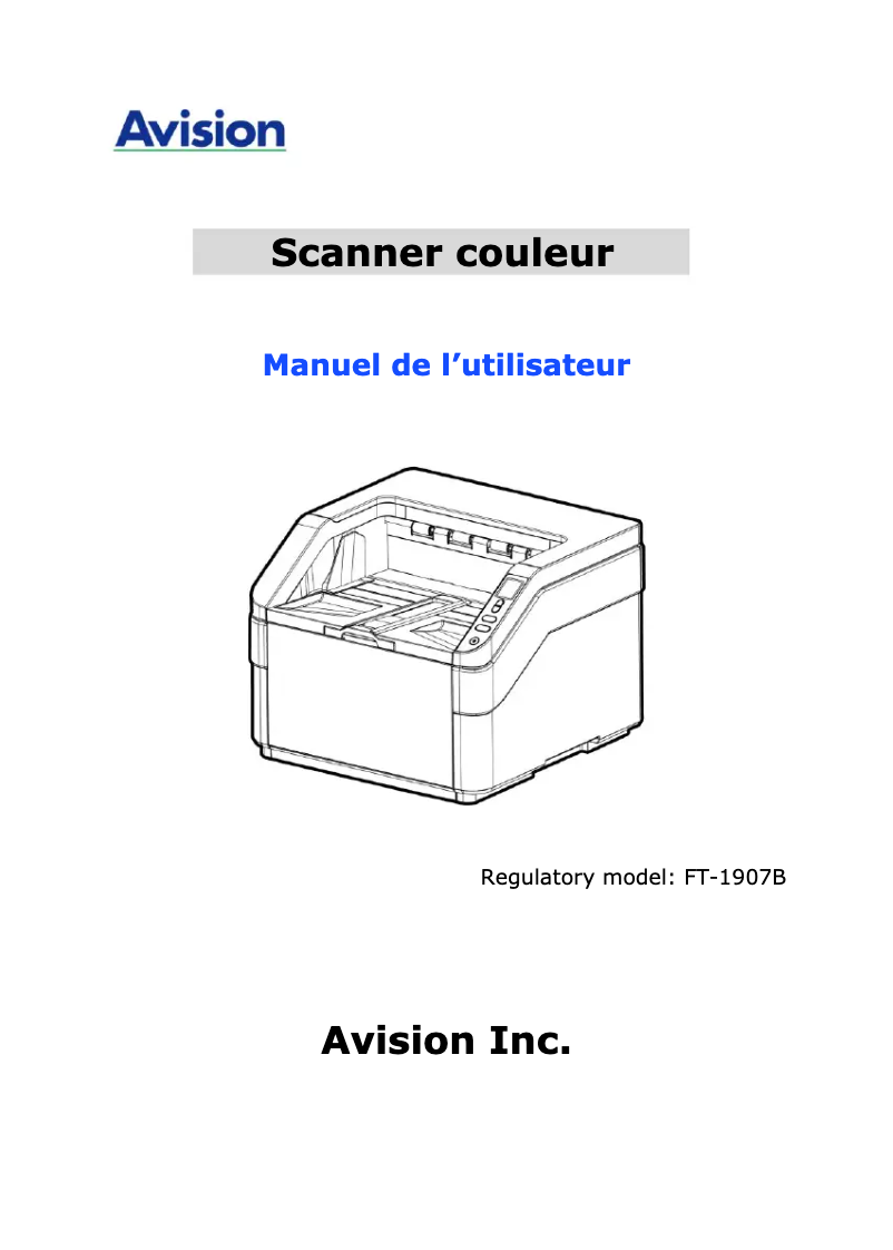 Page 1 de la notice Manuel utilisateur Avision AD8120U