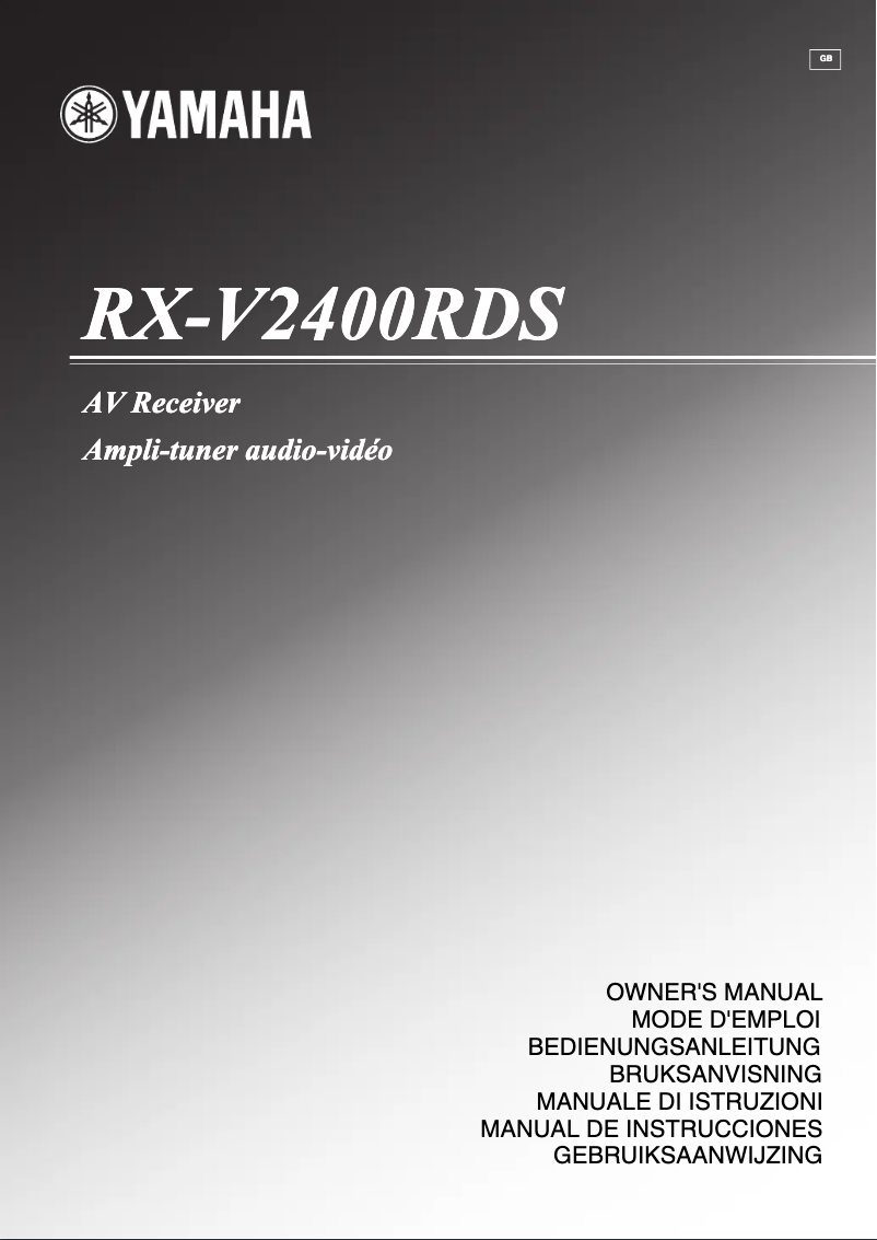 Page n°1 - Manuel utilisateur Yamaha RX-V2400