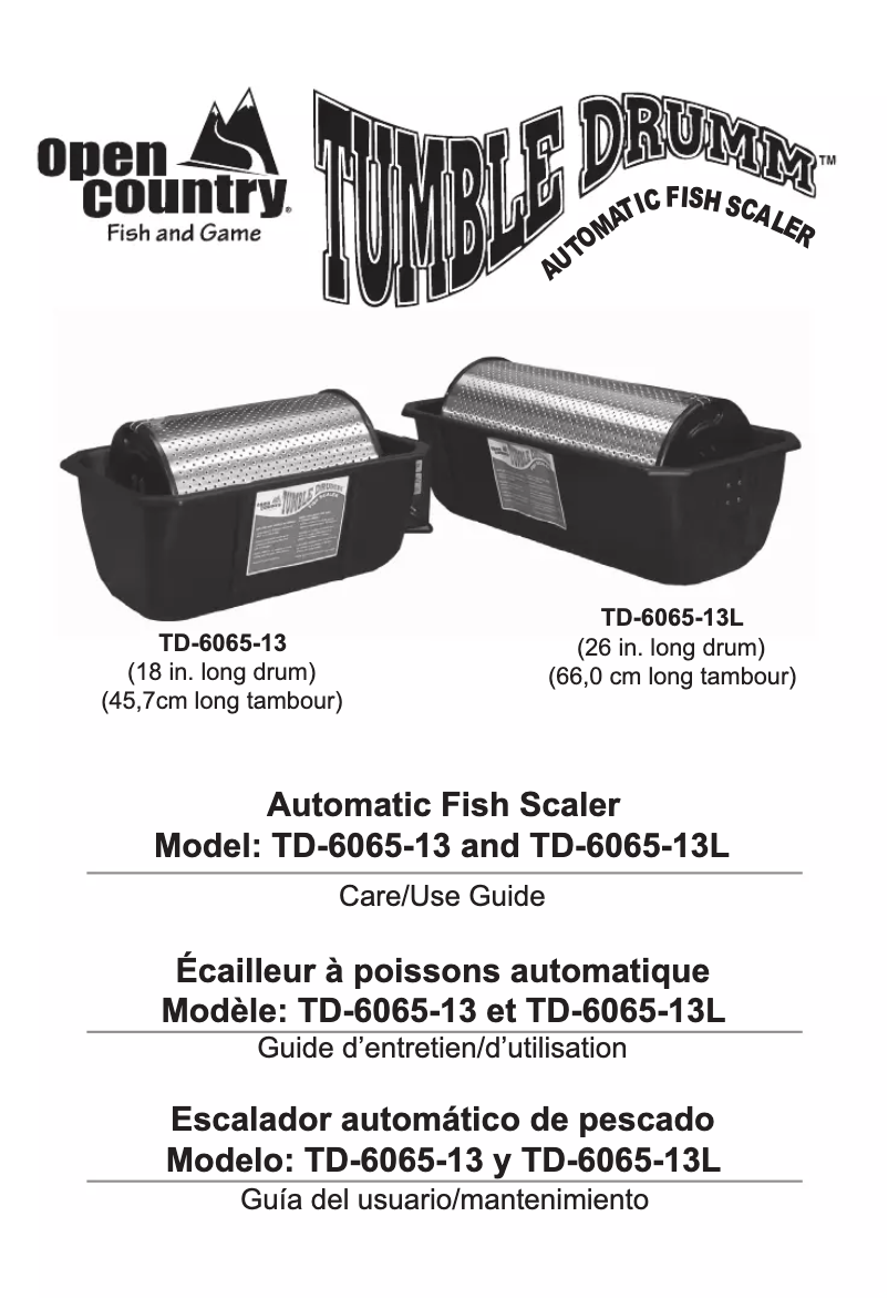 Page n°1 - Manuel utilisateur Nesco TD-6065-13