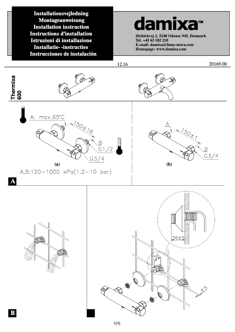 Page n°1 - Manuel utilisateur Damixa 5740600